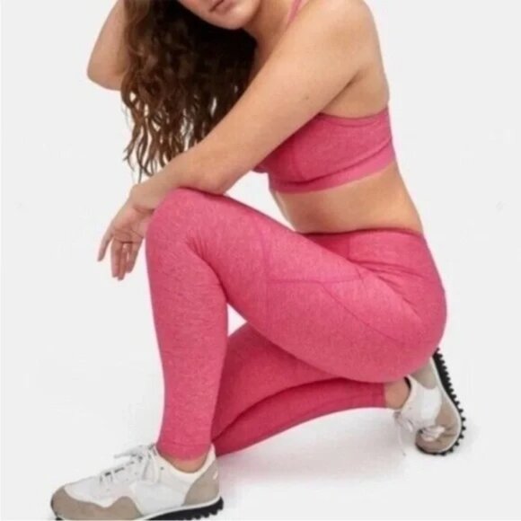 Outdoor Voices Magenta Pink High Rise 7/8 TechSweat Leggings Stretch Waistband M - Picture 1 of 6
